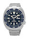 Seiko Prospex Turtle Men's Watch 45mm Automatic with Silver Metal Bracelet