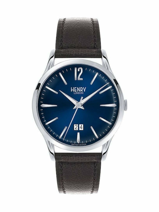 Henry London Knightsbridge Ceas Barbati 41mm cu Baterie cu Curea din Piele Neagră