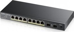 Zyxel GS1100-10HP Unmanaged L2 PoE Switch with 8 Gigabit (1Gbps) Ethernet Ports and 2 SFP Ports