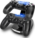 PS4 Dual Charging Station with LED Light & Dock Port Dual Charge n Stand Black !-ELLI-PS4-StandCharger-OEM