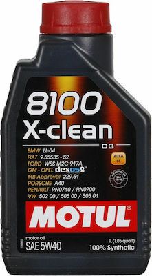 Motul 8100 X-Clean Synthetic Car Lubricant 5W-30 C3 1lt