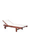 Deckchair Wooden Wooden sun lounger with Textilene Fabric White 190x69x30cm.