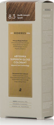 Korres Abyssinia Superior Gloss Colorant Haarfarbe kein Ammoniak 8.3 Blond Light Gold 50ml