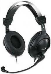 Genius HS-505X Надушници Мултимедийни слушалки с микрофон и връзка 3,5 мм жак в Черен цвят Genius HS-505X Надушници Мултимедийни слушалки с микрофон и връзка 3,5 мм жак в Черен цвят