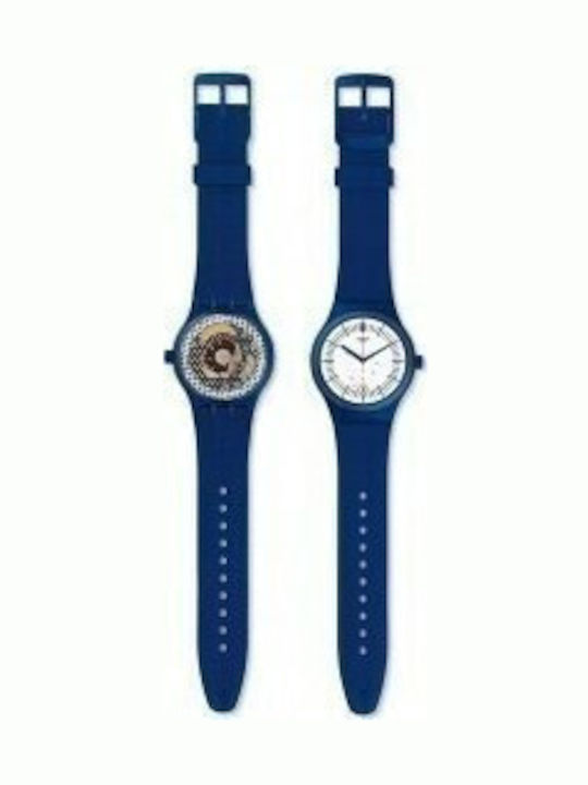 Swatch Swatch Women's Watch Automatic with Blue Rubber Strap
