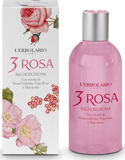 L' Erbolario 3 Rosa Αφρόλουτρο σε Gel με Βρώμη & Άρωμα Τριαντάφυλλο, Άνθη Αλθαίας, Ροζ Πιπέρι 250ml