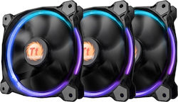 Thermaltake Riing 14 RGB Gehäuselüfter 140mm mit Verbindung 4-Pin PWM 3Stück Schwarz