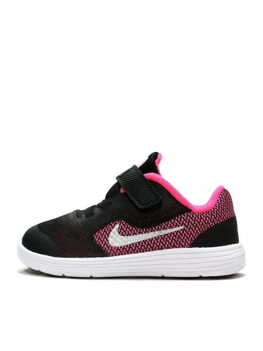 Revolution Revolution 3 I Kids Sports Shoes Running with Hoop & Loop Closure Black