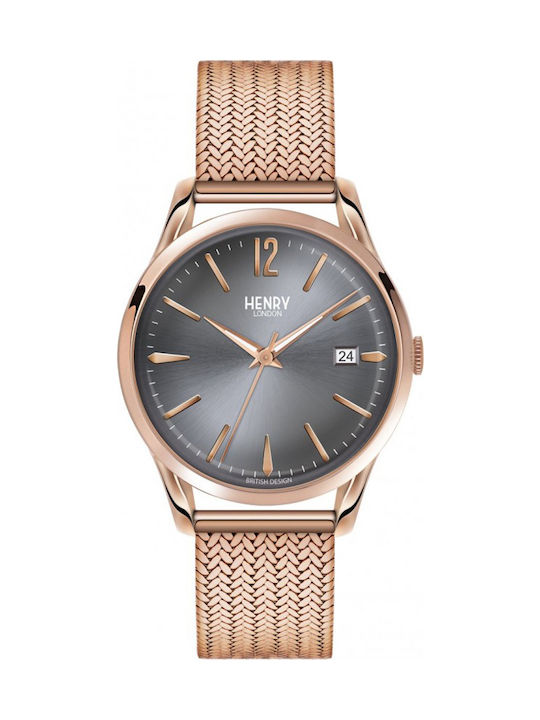 Henry London Finchley Watch with Pink Gold Metal Bracelet