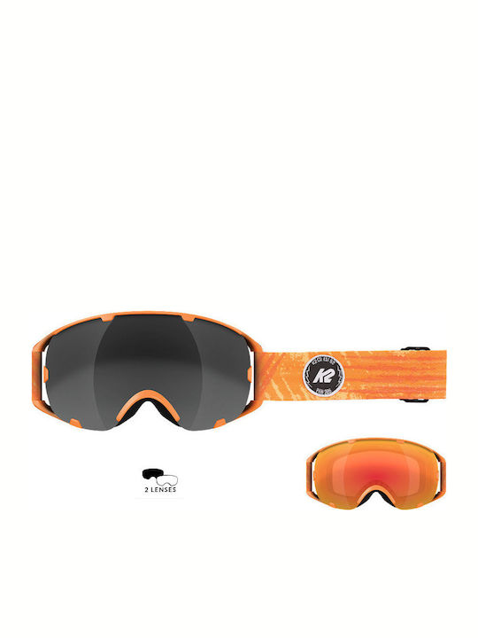 K2 Source Sliced Ски & Сноуборд Маска Детска Оранжев с Леща в Цвят Черен