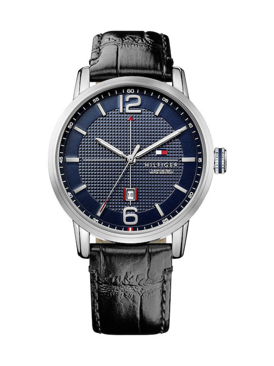 Tommy Hilfiger George Watch Battery with Black Leather Strap