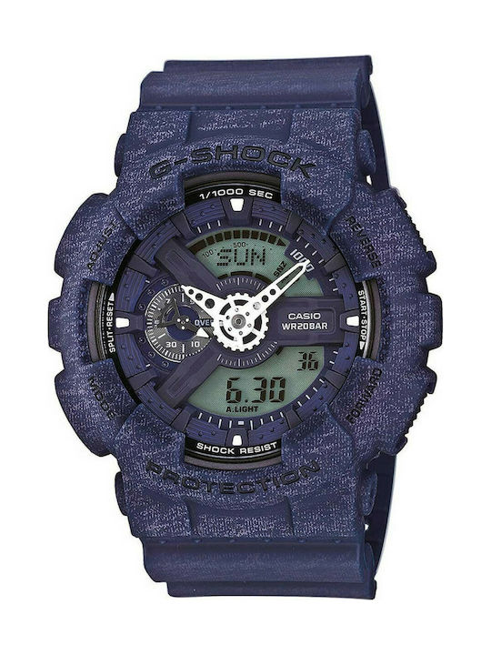 Casio G-Shock Uhr Chronograph Batterie mit Blau Kautschukarmband