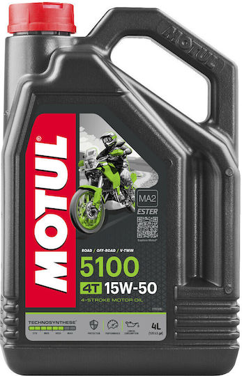 Motul 5100 4T 15W-50 Ημισυνθετικό Λάδι Μοτοσυκλέτας για Τετράχρονους Κινητήρες 4lt
