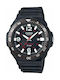 Casio Ανδρικό Ρολόι 47.9mm Solar με Μαύρο Καουτσούκ Λουράκι