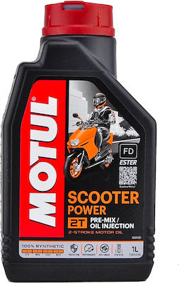 Motul Scooter Power 2T Synthetic Motorcycle Oil for Two-Stroke Engines 1lt