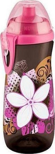 Nuk Παγουράκι Sports Cup Flowers με Καπάκι Push-pull από Σιλικόνη 450ml, 36m+
