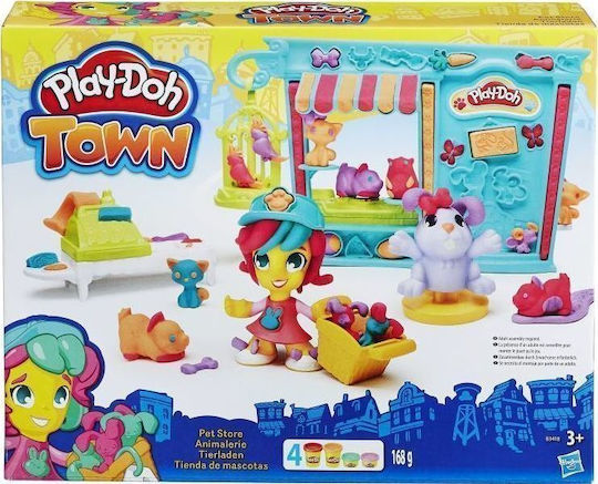 Hasbro Play-Doh Spielset Modellierknete Stadt Tierladen mit 4 Farben für 3+ Jahre