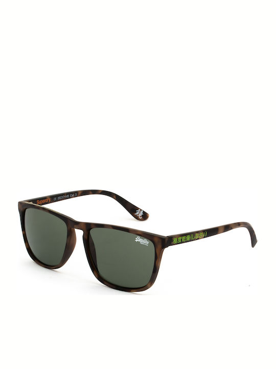 Superdry Unisex Sonnenbrille SDS Lizzie - Braune Acetat-Brille Mit Spiegelgrünen Gläsern