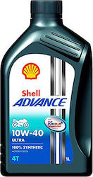 Shell Advance Ultra 4T Synthetic Motorcycle Oil for Four-Stroke Engines 10W-40 1lt