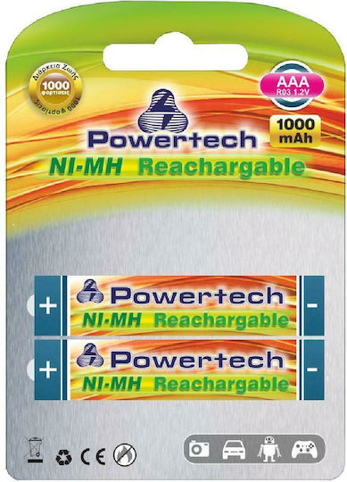 Powertech Презареждащи батерии AAA Ni-MH 1000mAh 1.2V 2бр