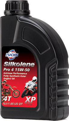 Fuchs Silkolene Pro 4 Race Synthetic Motorcycle Oil for Four-Stroke Engines 15W-50 1lt