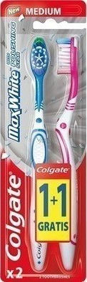 Colgate Max White 1+1 Manual Toothbrush Medium 2pcs