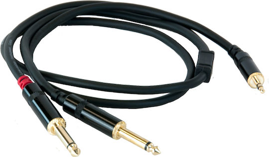 Master Audio Cable 2x 6.35mm male - 1x 3.5mm male (MA_RCA381_3) Cable 2 x 6.3mm male - 3.5mm male 3m (MA_RCA381_3)