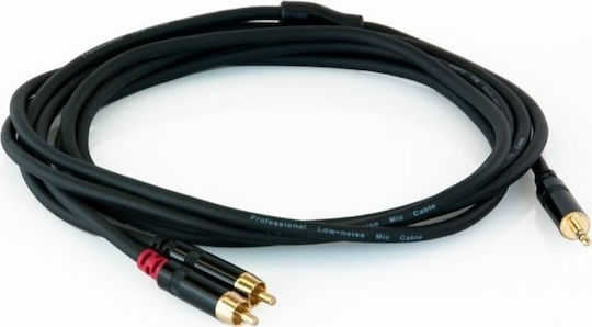 Master Audio 3.5mm male - RCA male Cable Black 3m (MA_RCA351_3)