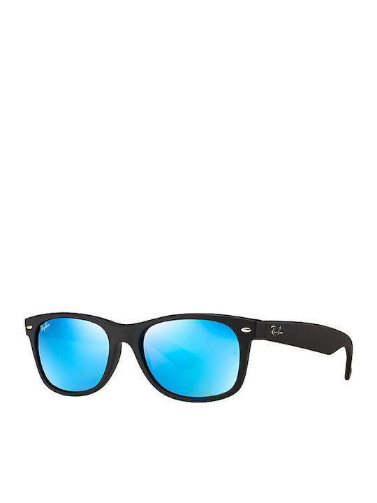 Ray Ban Wayfarer Unisex Sunglasses with Black Plastic Frame and Blue Mirror Lens RB2132 622/17