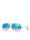 Ray Ban Aviator Unisex Sunglasses with Black Metal Frame and Blue Gradient Mirror Lens RB3025 002/4O