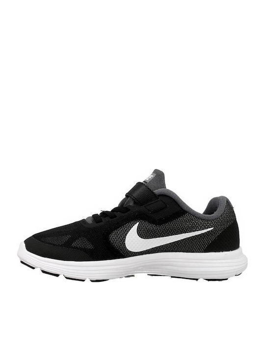 Revolution Revolution 3 PSV Kids Sports Shoes Running with Hoop & Loop Closure Dark Grey / White / Black