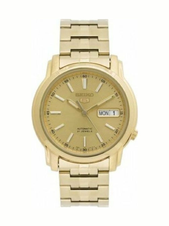Seiko 5 Herrenuhr 37mm Automatisch mit Gold Met...