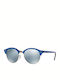 Ray Ban Clubround Unisex Sunglasses with Blue Frame and Silver Mirror Lens RB4246 984/30