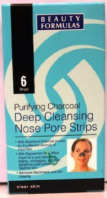 Beauty Formulas Purifying Deep Cleansing Nose Pore Strips Face Black Cleansing Mask 6pcs