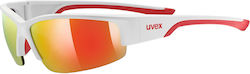 Uvex Sportstyle 215 Sunglasses Λευκά with Acetate Frame & Red Lens