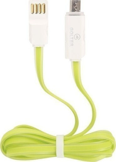 Flat USB 2.0 to micro USB Cable Πράσινο 1m (3742)