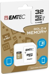 Emtec Gold+ microSDHC 32GB Clasa 10 U1 UHS-I cu adaptor