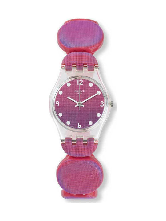 Swatch Moving Pink Uhr mit Rosa Kautschukarmband