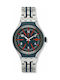 Swatch Straight Forward Watch with Silver Metal Bracelet