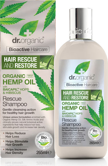 Dr.Organic Hemp Oil Rescue Шампоан срещу Косопад за Крехка Коса 265 мл