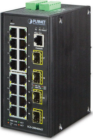 Planet IGS-20040MT Managed L2 Switch with 16 Gigabit (1Gbps) Ethernet Ports and 4 SFP Ports