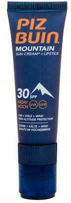 Piz Buin Mountain Range 2 in 1 Suncream & Lipstick Sunscreen Cream Face SPF30 20ml