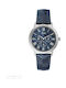 Guess Wafer Uhr Chronograph Batterie mit Blau Lederarmband