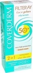 Coverderm Filteray Plus 2 in 1 Tinted Light Beige Norm Waterproof Sunscreen Cream Face SPF50 with Color 50ml