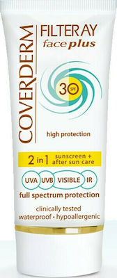 Coverderm Filteray Plus 2 in 1 Tinted Soft Brown Normal Αδιάβροχη Αντηλιακή Κρέμα Προσώπου SPF30 με Χρώμα 50ml