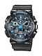 Casio G-Shock Battery Chronograph Watch with Rubber Strap Blue