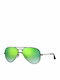 Ray Ban Aviator Sunglasses with Black Metal Frame and Green Gradient Mirror Lens RB3025 002/4J