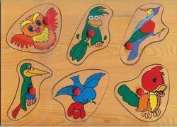 Holz Kinder Steckpuzzle Bunte Vögel für 2+ Jahre 6pcs Anelixi Holz Kinder Steckpuzzle Bunte Vögel für 2+ Jahre 6pcs Anelixi