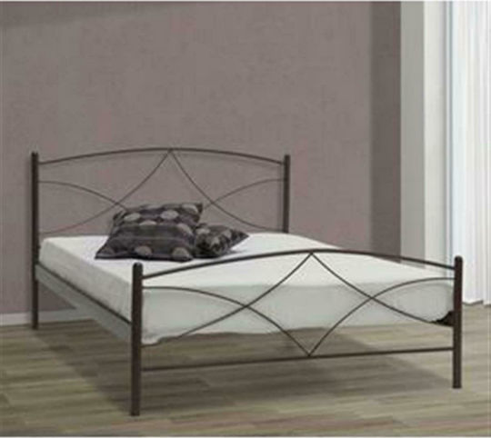 Άνδρος Κρεβάτι Υπέρδιπλο για Στρώμα 160x200cm Χάλκινο