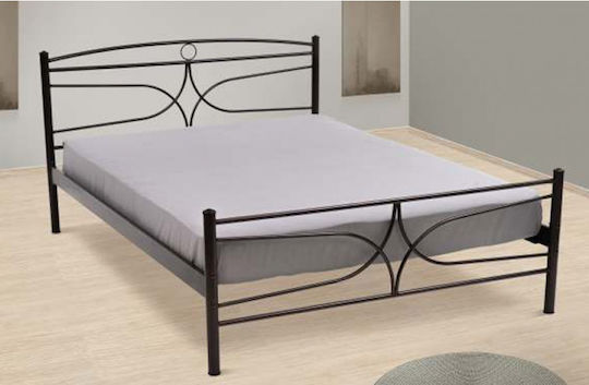 Σάμος Κρεβάτι Υπέρδιπλο για Στρώμα 160x200cm Γκρι